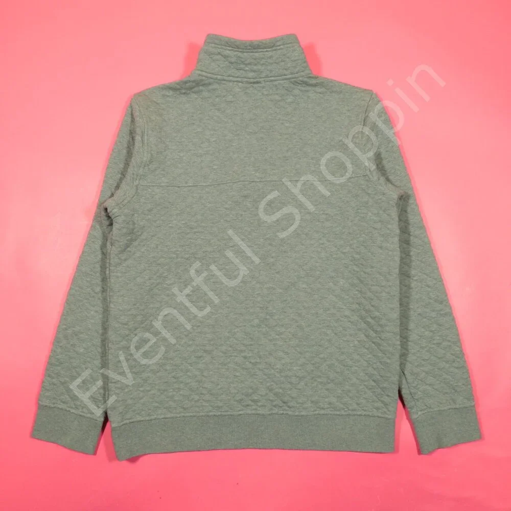 Patagonia Pullover Mens M Gray Snap T Sweater Quilt Retro Cotton Feather - Picture 3 of 7